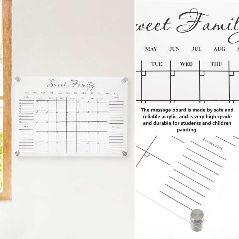 Acrylic Weekly Planner Writing Board Desktop Memo Reusable Wall Mount for Students Office - Image 4