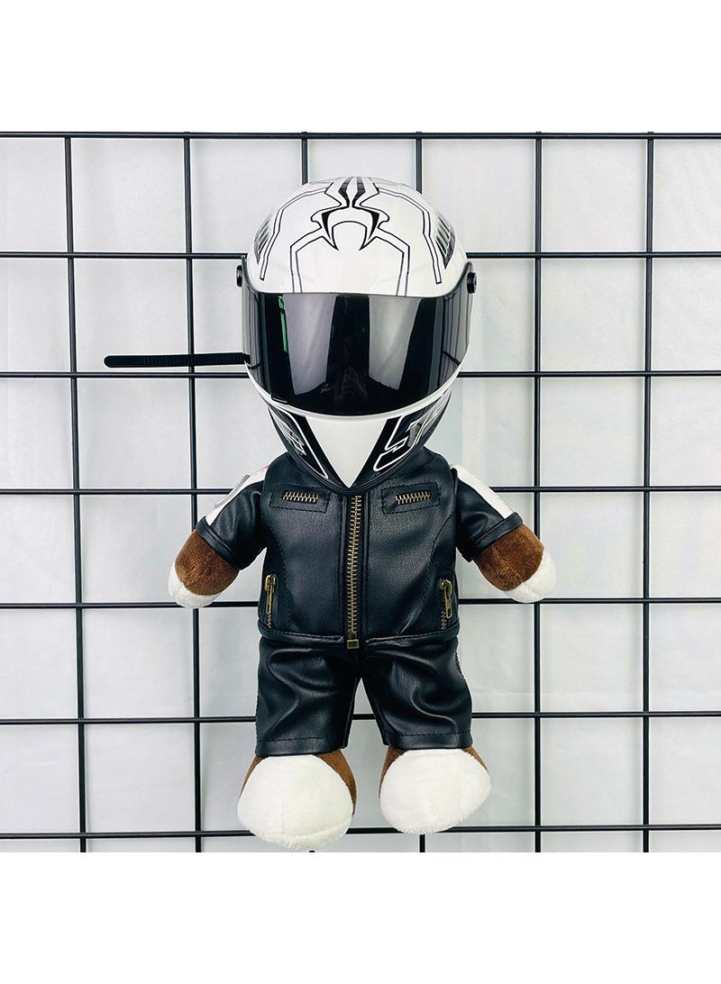 Y&D Mini Style Full Face Plush Toy Helmet Motorcycle Lover’s Small Racing Crash Helmet Souvenir Ornament Desk Decorator Motorsport Fans Gift 30cm  - Image 1