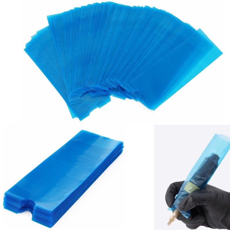 KingWei Machine Pen Covers,KingWei 200Pcs 1.8x4.7 Inch Size Disposable Machine Pen Bags Machine Pen Hand Grip Sleeves (Blue) - Image 1