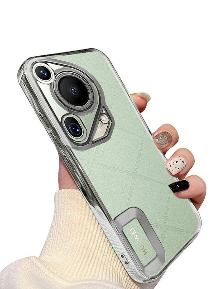 دبليو تيك غطاء حماية لهاتف هواوي بورا 70 الترا 5 جي 2024 من البولي يوريثان الفاخر ذو الشفاه المرتفعة وفتحة الكاميرا باللون الفضي - Image 2