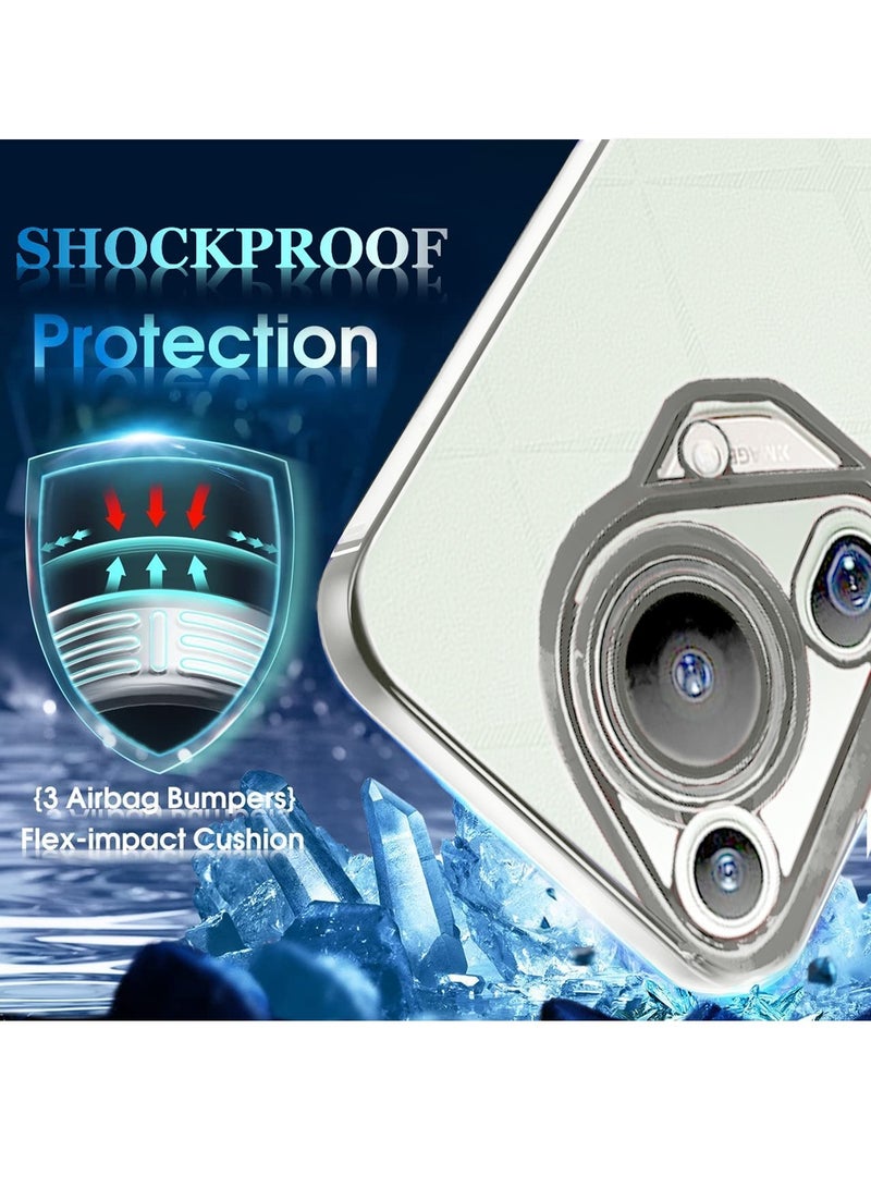 دبليو تيك غطاء حماية لهاتف هواوي بورا 70 الترا 5 جي 2024 من البولي يوريثان الفاخر ذو الشفاه المرتفعة وفتحة الكاميرا باللون الفضي - Image 3