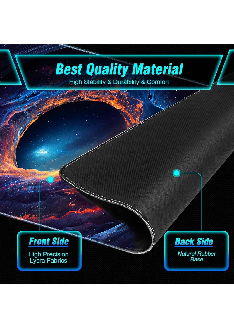 Large Gaming Mouse Pad, 35.4x15.7in Nebula Style Gaming Mousepad, Professional Non-Slip Rubber Base Big Mouse Pad, Mouse Pad XXXL for Gaming & Office & Home, Full Desk Mouse Pad  - Image 4