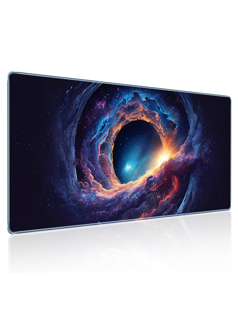 Large Gaming Mouse Pad, 35.4x15.7in Nebula Style Gaming Mousepad, Professional Non-Slip Rubber Base Big Mouse Pad, Mouse Pad XXXL for Gaming & Office & Home, Full Desk Mouse Pad  - Image 1