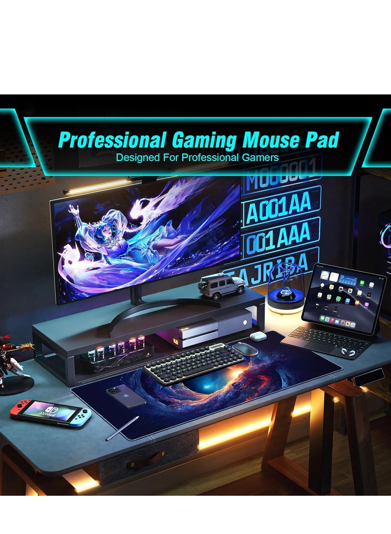 Large Gaming Mouse Pad, 35.4x15.7in Nebula Style Gaming Mousepad, Professional Non-Slip Rubber Base Big Mouse Pad, Mouse Pad XXXL for Gaming & Office & Home, Full Desk Mouse Pad  - Image 2