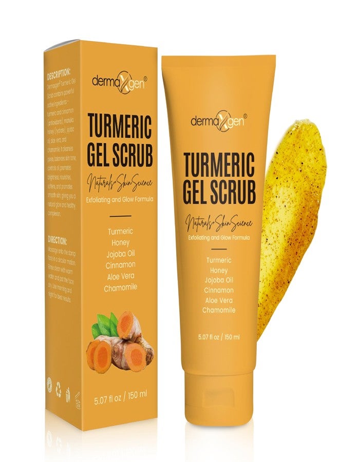 dermaxgen Turmeric Gel Scrub - Exfoliate, Brighten, and Refresh Your Skin with Turmeric. Achieve a Smooth, Radiant Complexion by Removing Dead Skin Cells and Impurities for a Natural Glow - Image 1