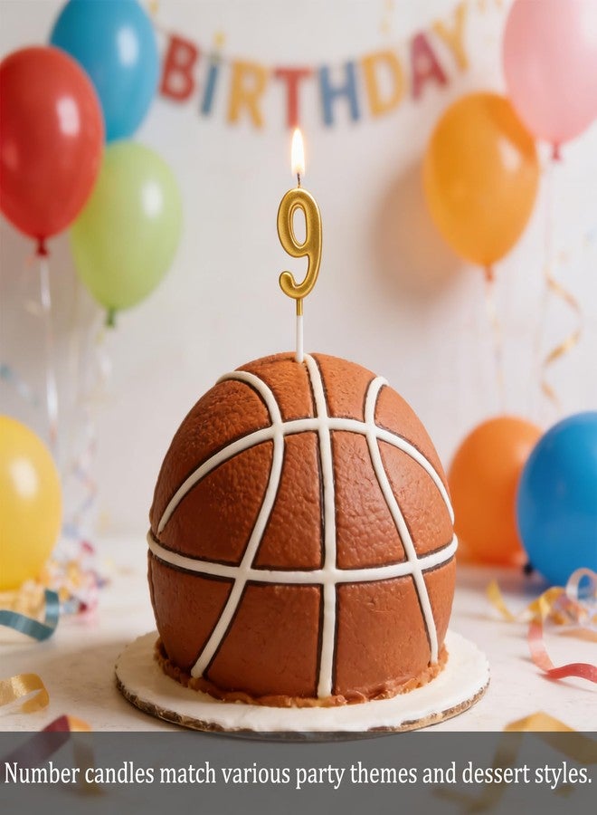 Chanseen Gold Number Candles 0-9 with 2 Happy Birthday Cake Toppers for Birthday Cake - Birthday Candles 0 1 2 3 4 5 6 7 8 9 for Party Celebration Decoration - Image 3