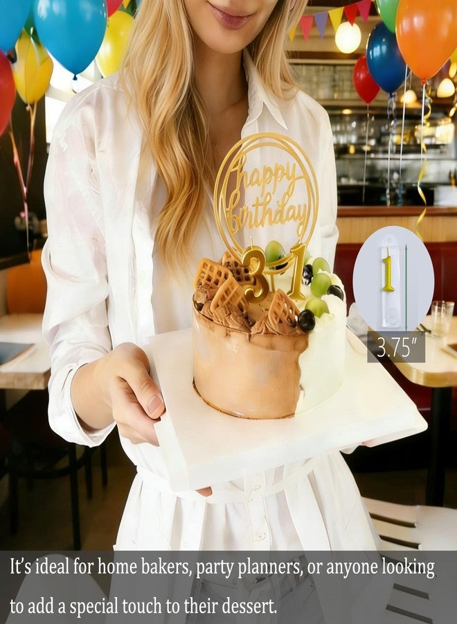 Chanseen Gold Number Candles 0-9 with 2 Happy Birthday Cake Toppers for Birthday Cake - Birthday Candles 0 1 2 3 4 5 6 7 8 9 for Party Celebration Decoration - Image 4