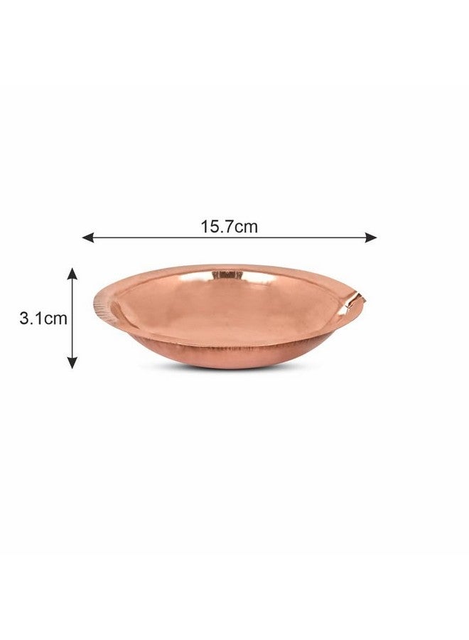 ROLIMOLI Copper Akhand Diya (Size 4) - 95 Gm | High Quality Oil Lamp for Daily Puja & Other Religious Rituals, Home, Office & Temples Festive Gifts | Copper Diya for Home Decor (3.10cm H x 15.7cm L) - Image 5