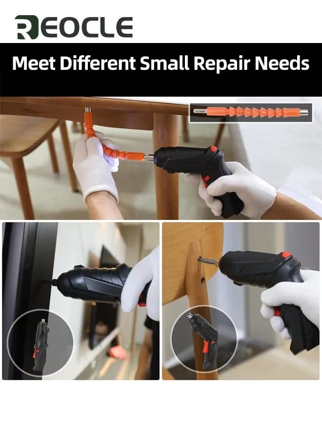 REOCLE Electric Screwdriver Set 47-in-1 Cordless Drill Screwdriver Bits Set Rechargeable 3.6V Li-ion 3.5N·m Max Torque Electric Rotatable Drill Screwdriver for Home Improvement DIY Project  - Image 2