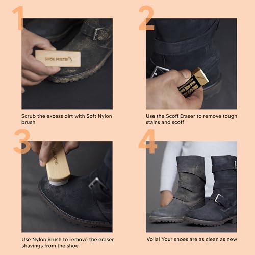 Shoe Mistri Hand Made Nylon Bristles Shoe Brushing and Scrubbing Brush, Polish Brush, Polishing Shine Brush, Foaming & Scrubbing Shoes Brush for Nubuck, Suede, and Other Footwear - Image 3