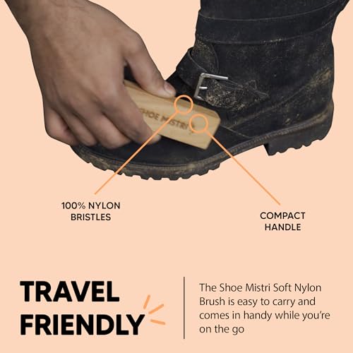 Shoe Mistri Hand Made Nylon Bristles Shoe Brushing and Scrubbing Brush, Polish Brush, Polishing Shine Brush, Foaming & Scrubbing Shoes Brush for Nubuck, Suede, and Other Footwear - Image 2