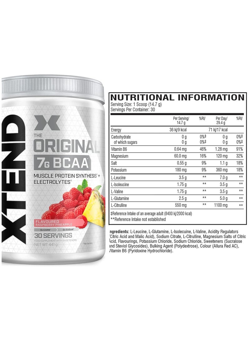SCIVATION XTEND Original BCAA Powder Raspberry Pineapple 30 Servings  - Image 2
