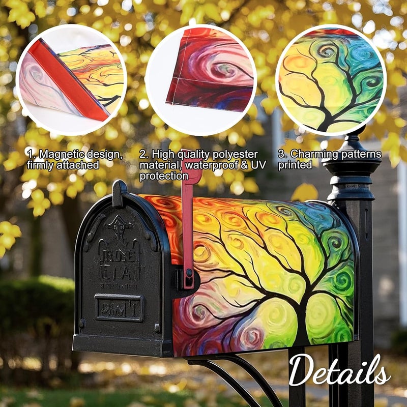 Xeerrfan Mailbox Covers Magnetic Standard Size 18 x 21 Inch Beautiful Flowers in Spring,Mailbox Wraps for Garden Yard Home Outdoor Decor (Life of Tree) - Image 4