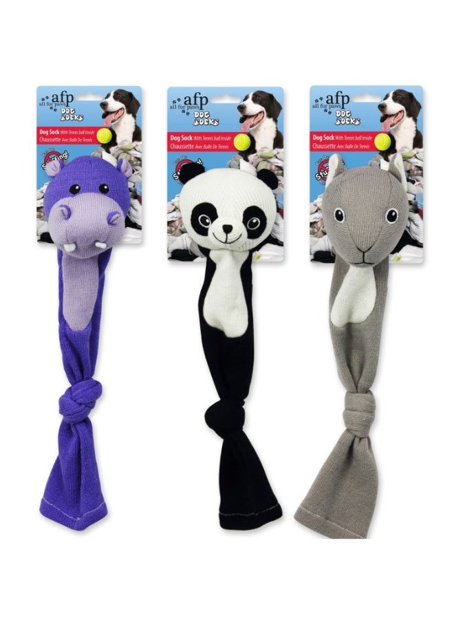 all for paws Dog Socks 3pcs Panda Hippo Squirrel 