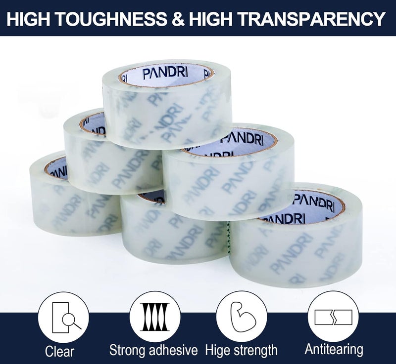 PANDRI Packing Tape, 12 Rolls Heavy Duty Clear Packaging Tape for Shipping Packaging Moving Sealing, 1.88 inches Wide, 65 Yards Per Roll, Total 780 Yards - Image 4