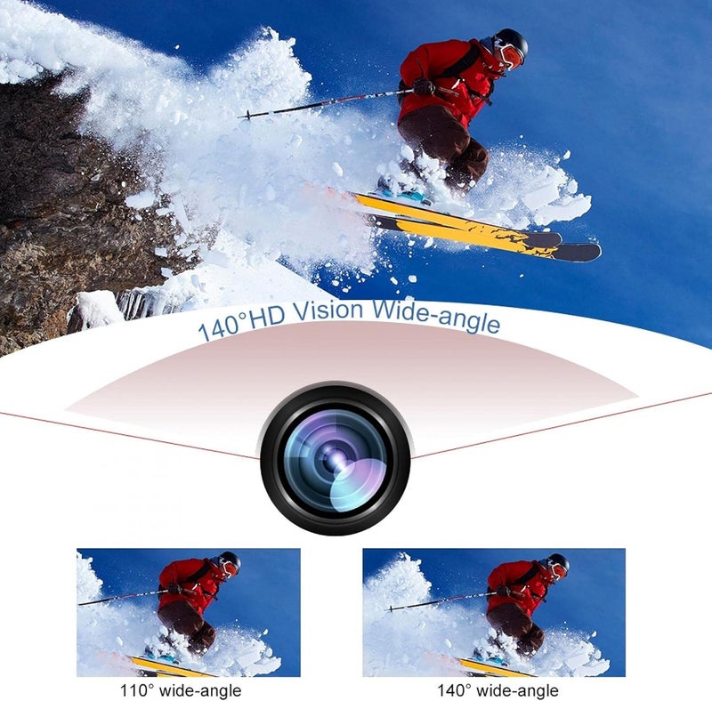 cheekyglo Mini Ultra HD Action Camera 1080P 12MP Sports Camera with Wide Angle Lens Full HD 2.0 Inch TFT LCD Screen Support 30m/98ft Underwater Waterproof for Outdoor Sport/Vlog/Video/Snorkel Surf - Image 2