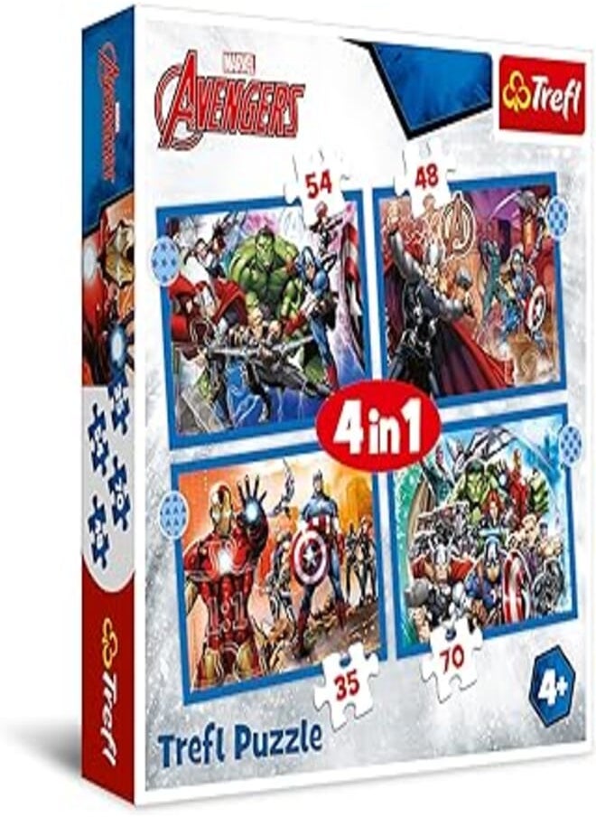Trefl Trefl 4 In 1 Puzzle Brave Avengers 