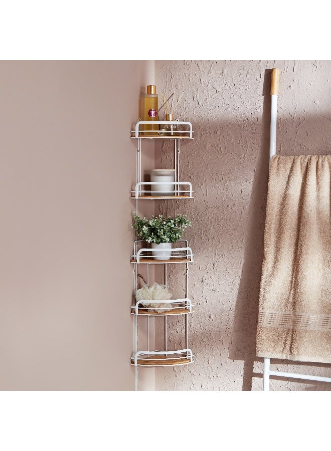 Home Box رف زاوية من الخيزران ذو طبقتين 21 × 34 × 21 سم - Image 5