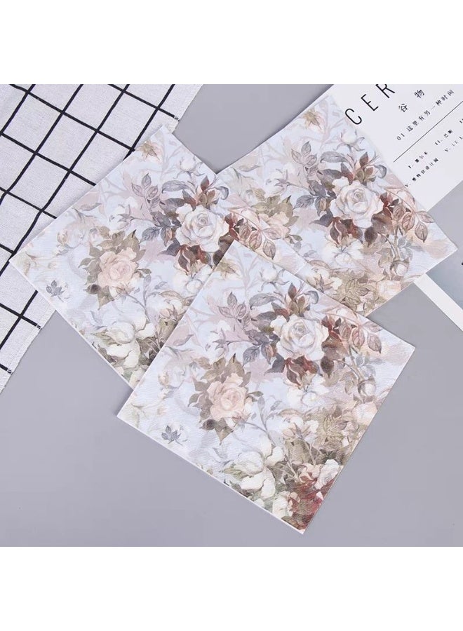 20 Pieces Color Napkins Party Napkin Tissue Printing Napkin Printed Napkins Wedding Napkin Wedding Decoration Tea Party Decorations Disposable Tissue - Image 2