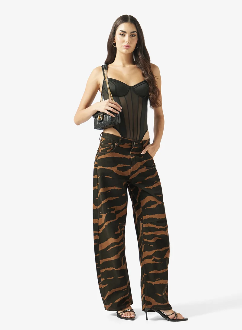 Topshop Mid Rise Barrel Jeans