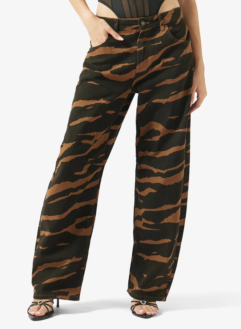 Topshop Mid Rise Barrel Jeans
