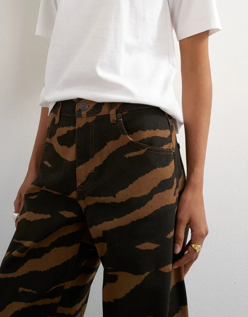 Topshop  Mid Rise Barrel Jeans for Women | Best Price UAE