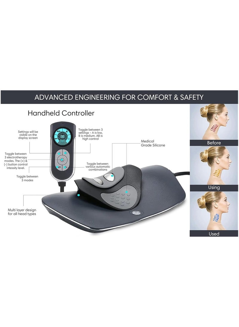 Dynamic Wedge Cervical Traction Device with Heat Therapy – Automatic Multi-Function Adjustable Temperature Neck Pain Relief Stretcher.