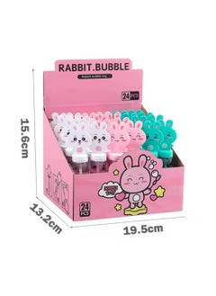 CMGTYYD 24 Pack Bunny Rabbit Bubble Wands for Kids, 3 Colors Large Cartoon Rabbit Bubbles Bulk with Solution, Colorful Bubble makers For Parties, Bubble Wand Bulk Assortment, Bubble Wanding  - Image 2
