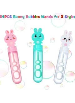 CMGTYYD 24 Pack Bunny Rabbit Bubble Wands for Kids, 3 Colors Large Cartoon Rabbit Bubbles Bulk with Solution, Colorful Bubble makers For Parties, Bubble Wand Bulk Assortment, Bubble Wanding  - Image 3