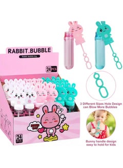 CMGTYYD 24 Pack Bunny Rabbit Bubble Wands for Kids, 3 Colors Large Cartoon Rabbit Bubbles Bulk with Solution, Colorful Bubble makers For Parties, Bubble Wand Bulk Assortment, Bubble Wanding  - Image 4