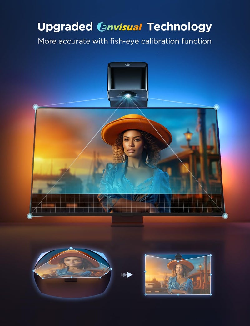 Govee Govee TV Backlight 3 Lite with Fish-Eye Correction Function Sync to 75-85 Inch TVs, 16.4ft RGBICW Wi-Fi LED Strip Lights with Camera, 4 Colors in 1 Lamp Bead, Voice and APP Control, Adapter  - Image 2