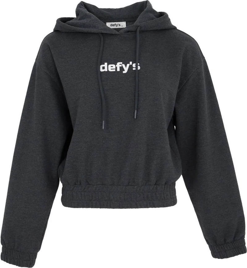 ديفيز Women's Crop Hooded Sweatshirt Anthracite Melange