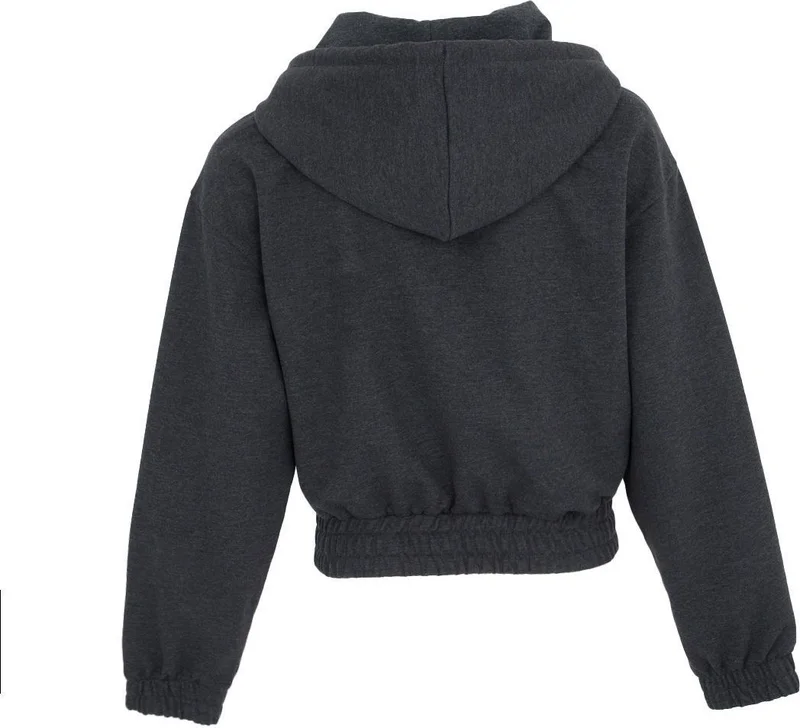 ديفيز Women's Crop Hooded Sweatshirt Anthracite Melange