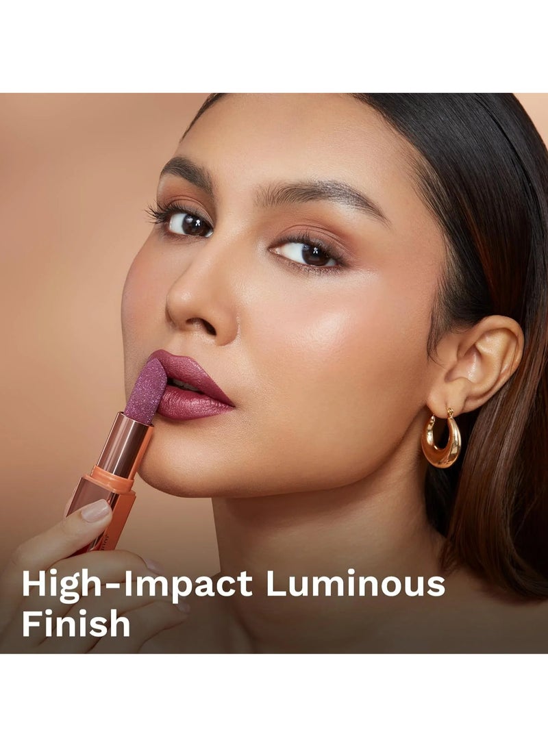 Pilgrim Glitter Lipstick For Women 4.2gm | Dubai Luxe Lifestyle - Chic Haseena Shade | Lipstick Infused with Vitamin E & Olive Oil | Glitter Formula With Matte Finish | Non Drying | All Skin Types - Image 4