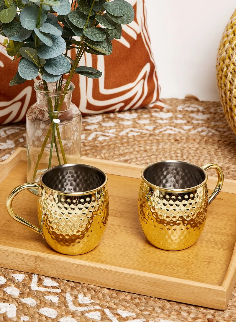 Noire Edit Metal Moscow Mule Mugs Set Of 2