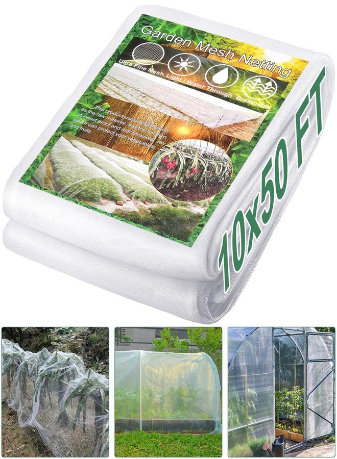 WiMas Garden Netting 10 x 50FT Insect Netting Pest Barrier Ultra Fine Plant Mesh Cover Protection for Vegetable Flowers Fruits Plants Greenhouse Crops - Image 1