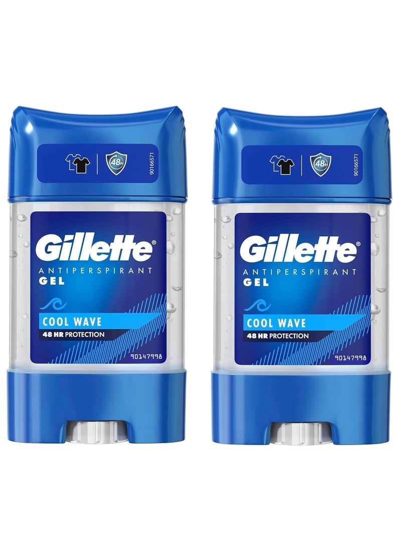 Gillette - Two Pieces of Cool Wave Clear Gel Deodorant 2*70ml - Image 1