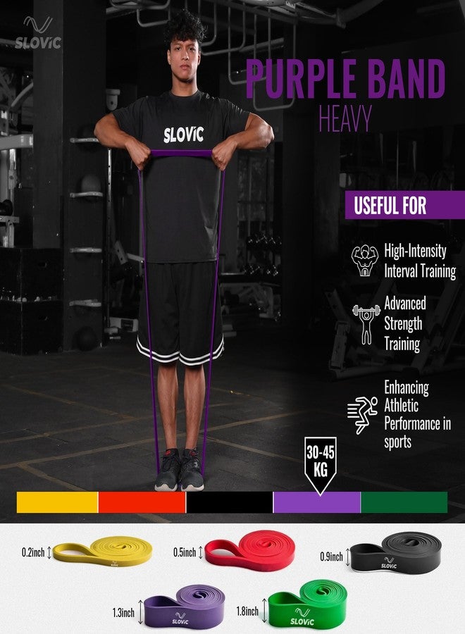 Slovic Resistance Band for Workout [Upto 45 KG] | Latex Free Resistance Bands Set | Excercise Band & Stretching Bands for Exercise for Home Workouts | Gym Equipment for Home Workout | for Men & Women - Image 2