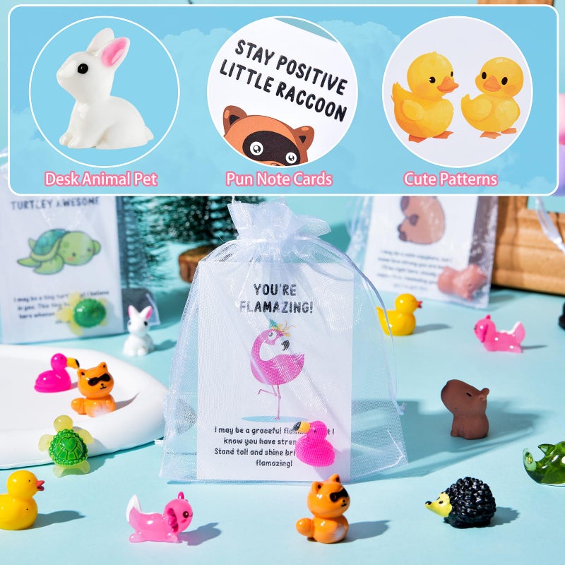 PAPPYN-A 60 Set Employee Appreciation Gifts Bulk for Coworkers Team Staff Thank You Gifts Organza Bags Back to SchoolResin Animal Pun Inspirational Note Cards for OfficeTeacher Volunteer Nurse - Image 3