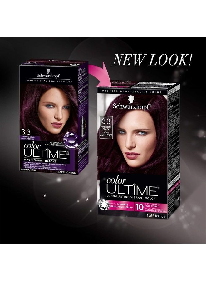 Schwarzkopf Color Ultime Permanent Hair Color Cream, 3.3 Amethyst Black - Image 2