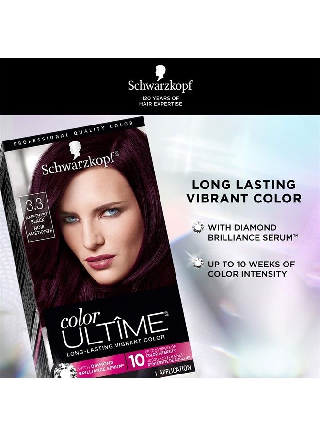Schwarzkopf Color Ultime Permanent Hair Color Cream, 3.3 Amethyst Black - Image 3