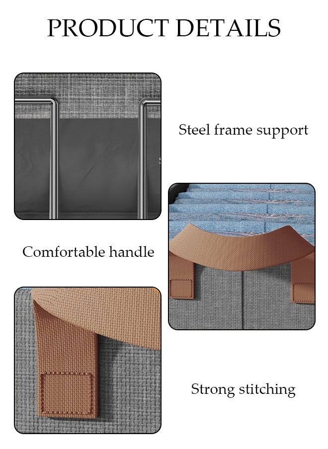 DUNISO 3pcs Wardrobe Clothes Organizer Foldable Closet Storage Organizer for Clothes Jeans Washable Closet Storage Boxes with Carrying Handles Cube Storage Bin for Home Bedroom Office  - Image 4