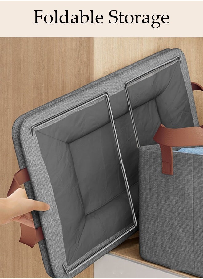 DUNISO 3pcs Wardrobe Clothes Organizer Foldable Closet Storage Organizer for Clothes Jeans Washable Closet Storage Boxes with Carrying Handles Cube Storage Bin for Home Bedroom Office  - Image 3