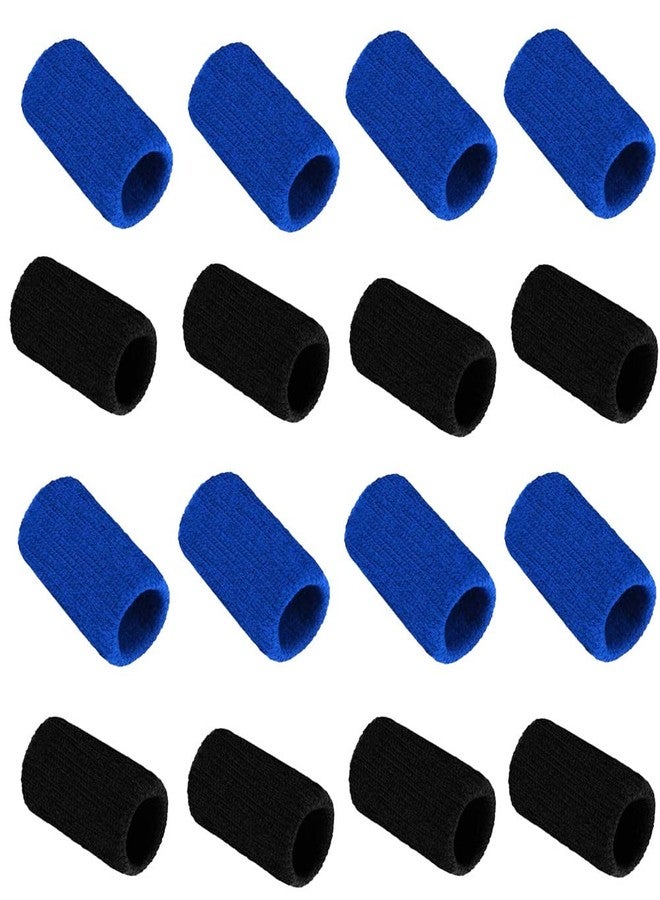 Honkenda 20 Pack Finger Sleeves Protectors for Basketball Tennis Baseball Badminton Volleyball, Sport Elastic Compression Splints Thumb Sleeves for Pain Relief Arthritis Trigger Finger (Blue Black) - Image 3
