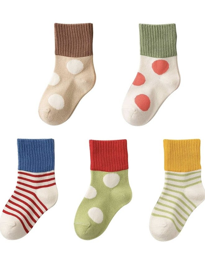 Freshfoot Cute and Colourful New Born Baby socks Set 0-12 Months Size Pack of 5 Light Sade Multicoloured Colorful Theme - Image 1