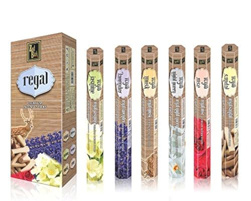 Zed Black Regal Natural Fragrance Sticks - Long-lasting Pleasant Incense Sticks - Creates Peaceful Aura around You - Premium Stick Incense - Pack of 6 - 120 Sticks - Image 1