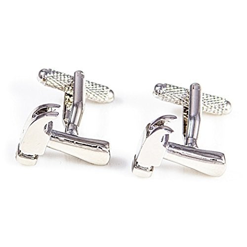 MRCUFF Hammer Construction Pair Cufflinks in a Presentation Gift Box & Polishing Cloth - Image 1