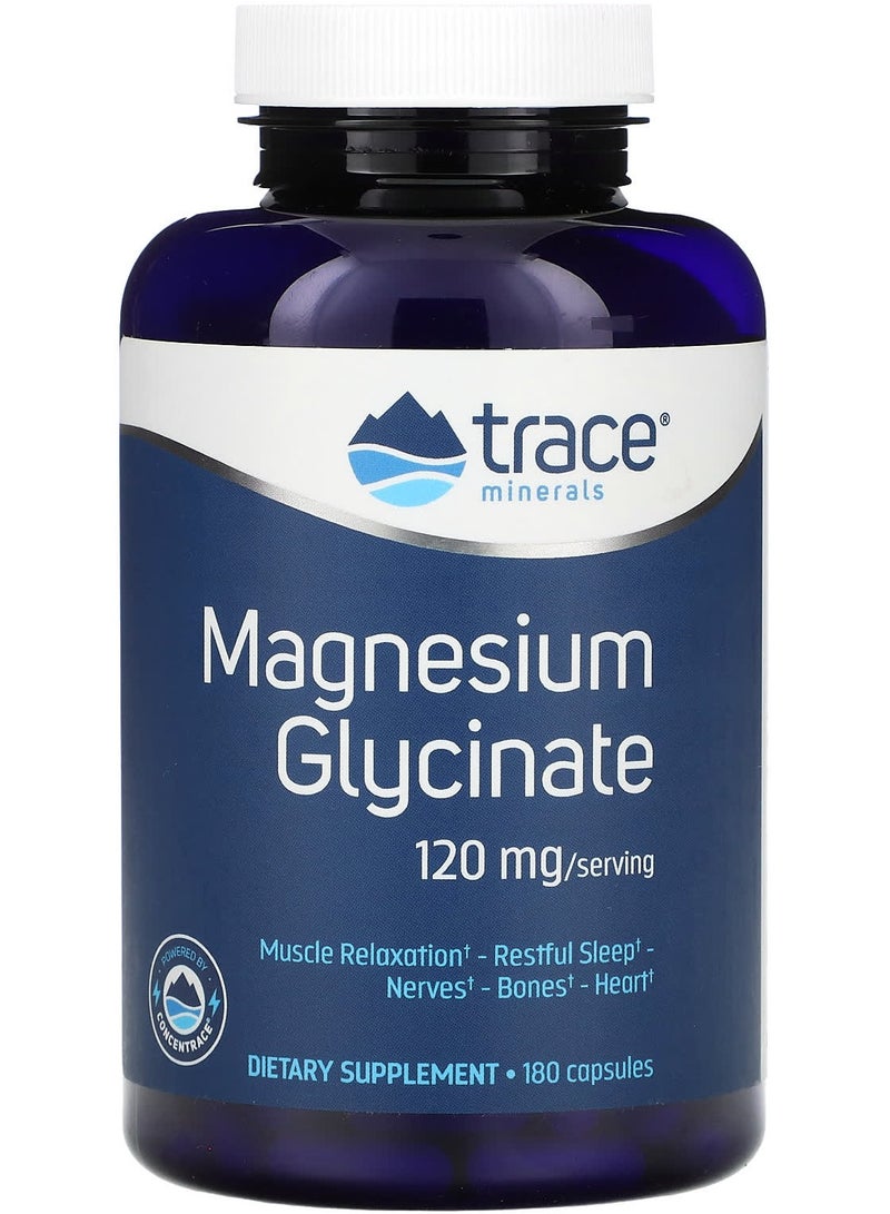 Trace Minerals Magnesium Glycinate, 120 mg, 180 Capsules