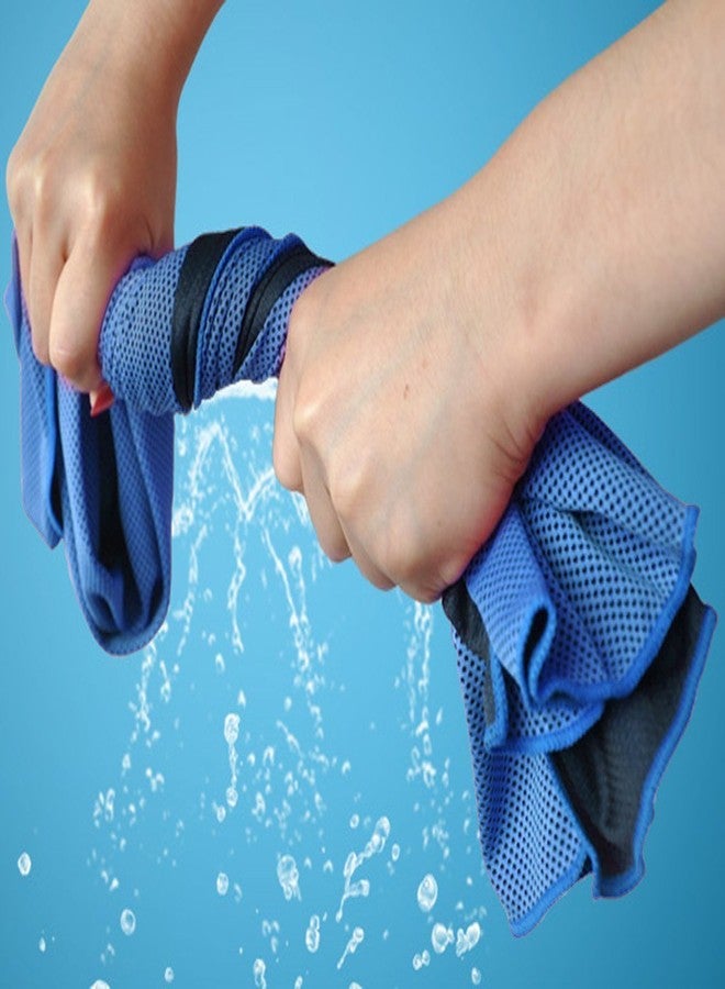 TANCANO Sports Towel for Instant Cooling Relief Microfiber Towels for Golf Workout Swimming Gym Yoga Travel Camping Fitness 40"x12" Sweat Towel (Blue+Gray) - Image 5