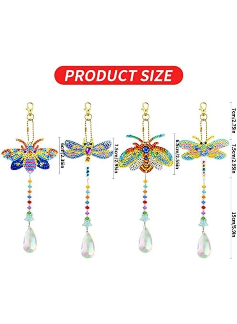 SYOSI 4 Pieces 5D Insect Shaped Diamond Painting Keychain Kit, DIY Double Sided Full Drill Diamond Rhinestone Painting Key Chains Pendant for Women Purse Backpack Handbag Accessories Decor - Image 5